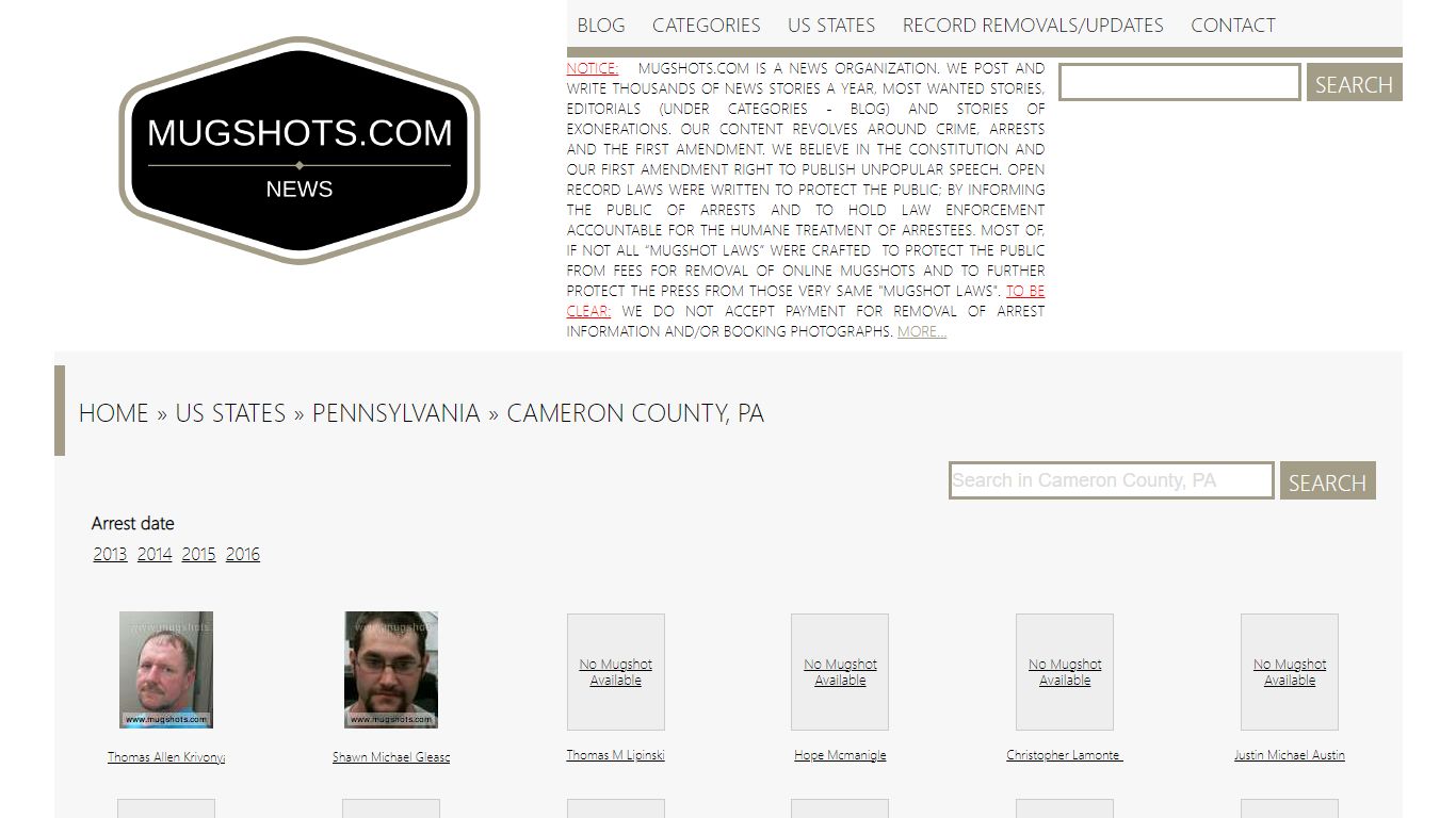 Best search engine for True crime stories | Mugshots.com